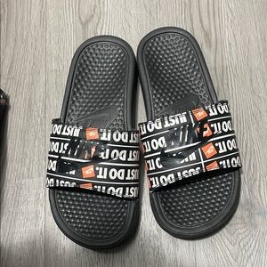 Nike Black Slides with Graphic Strap
